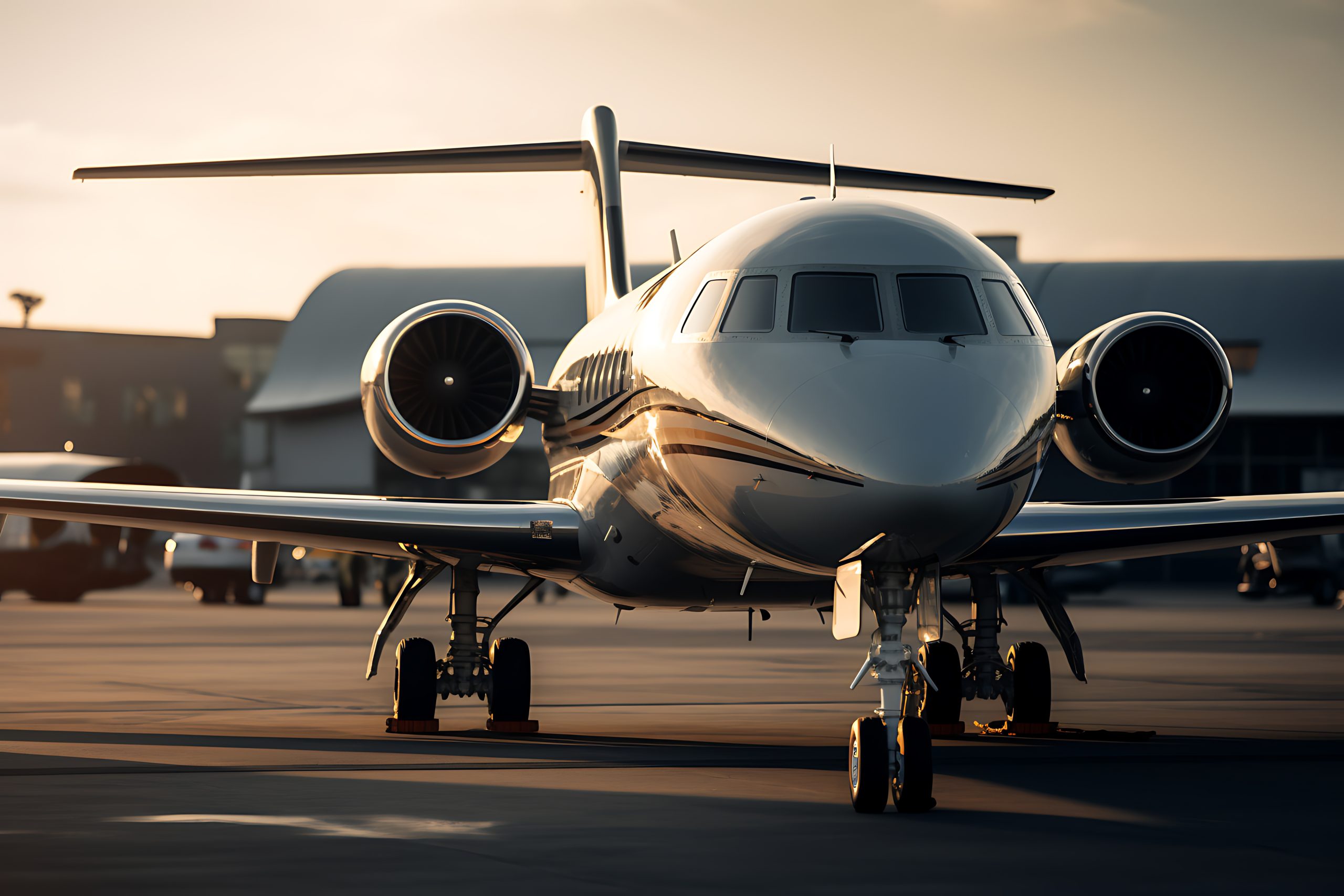 TFG Aviation home page header — corporate jet